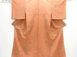 枝花模様単衣小紋着物